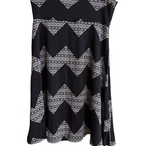LuLaRoe Womens Black & White Chevron Print Skirt S